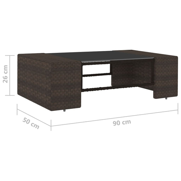 vidaXL 9-piece Garden Lounge Set Poly Rattan Brown