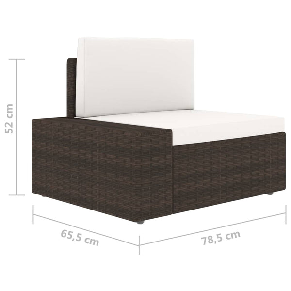 vidaXL 9-piece Garden Lounge Set Poly Rattan Brown