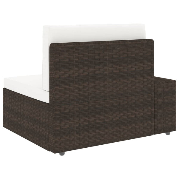 vidaXL 10-Piece Garden Lounge Set Poly Rattan Brown