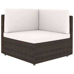 vidaXL 10-Piece Garden Lounge Set Poly Rattan Brown