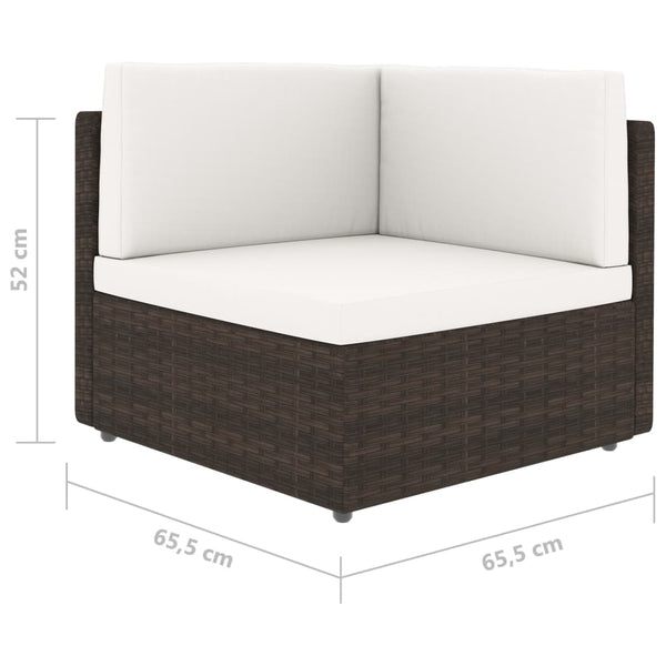 vidaXL 10-Piece Garden Lounge Set Poly Rattan Brown