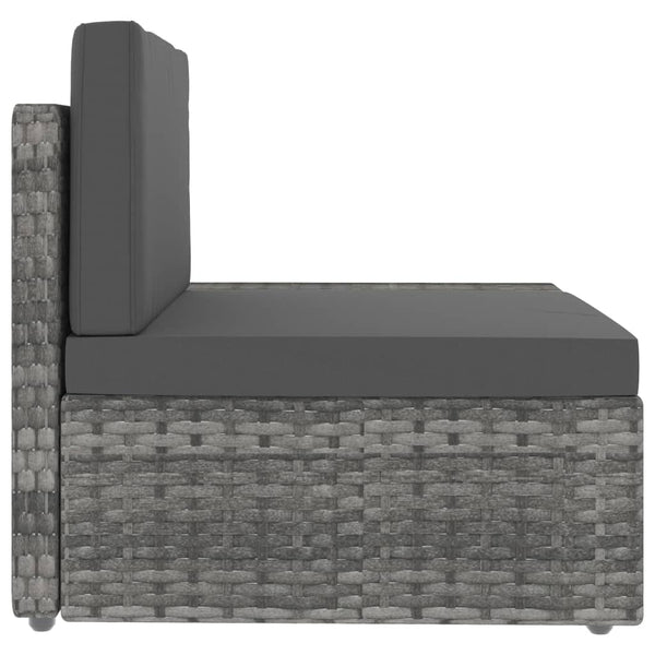 vidaXL 5-piece Garden Lounge Set Poly Rattan Grey