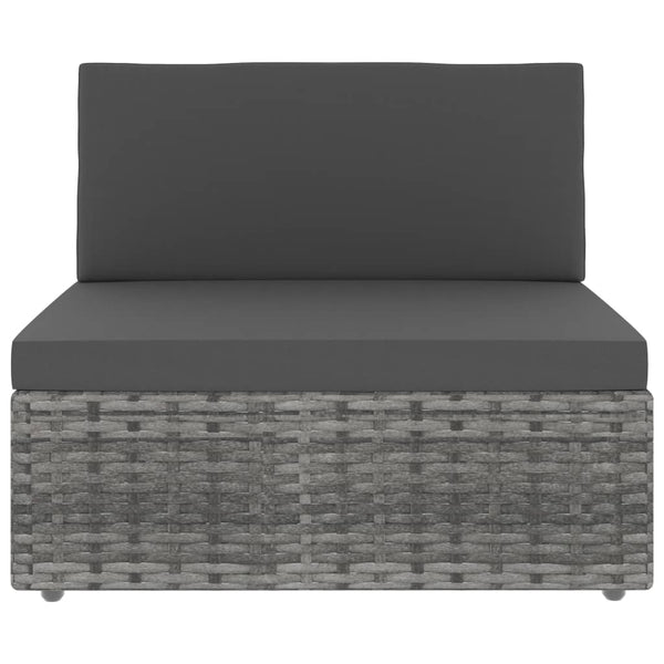 vidaXL 6-Piece Garden Lounge Set Poly Rattan Grey