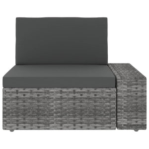 vidaXL 6-Piece Garden Lounge Set Poly Rattan Grey