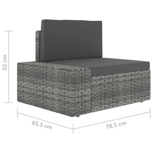 vidaXL 7-Piece Garden Lounge Set Poly Rattan Grey