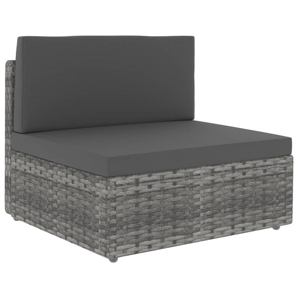 vidaXL 7-Piece Garden Lounge Set Poly Rattan Grey