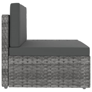 vidaXL 8-Piece Garden Lounge Set Poly Rattan Grey
