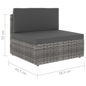 vidaXL 8-Piece Garden Lounge Set Poly Rattan Grey