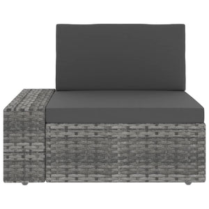 vidaXL 4-Piece Garden Lounge Set Poly Rattan Grey