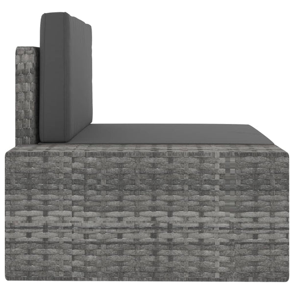 vidaXL 4-Piece Garden Lounge Set Poly Rattan Grey