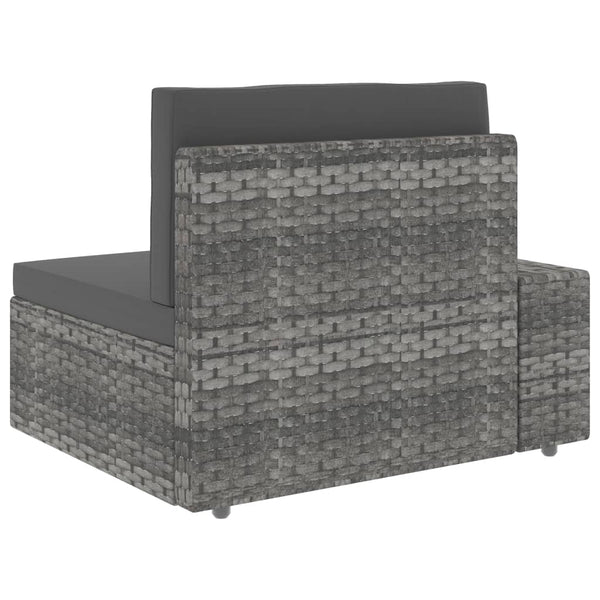 vidaXL 4-Piece Garden Lounge Set Poly Rattan Grey