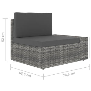 vidaXL 4-Piece Garden Lounge Set Poly Rattan Grey