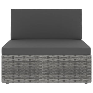 vidaXL 4-Piece Garden Lounge Set Poly Rattan Grey