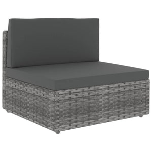 vidaXL 4-Piece Garden Lounge Set Poly Rattan Grey