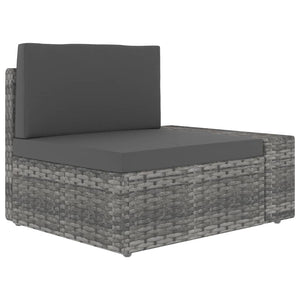 vidaXL 4-Piece Garden Lounge Set Poly Rattan Grey