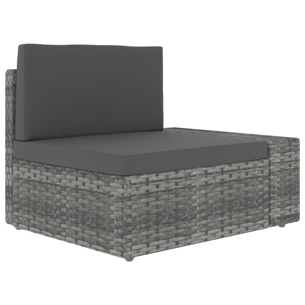 vidaXL 4-Piece Garden Lounge Set Poly Rattan Grey