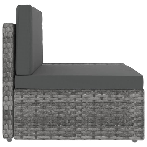 vidaXL 4-Piece Garden Lounge Set Poly Rattan Grey