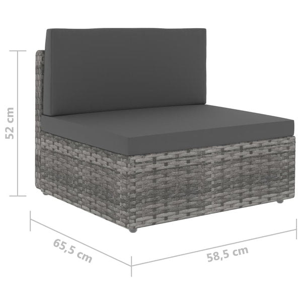 vidaXL 5-Piece Garden Lounge Set Poly Rattan Grey