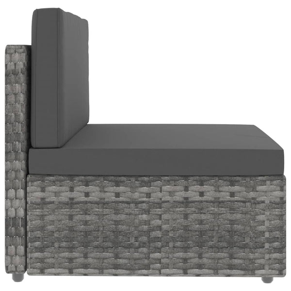 vidaXL 5-Piece Garden Lounge Set Poly Rattan Grey