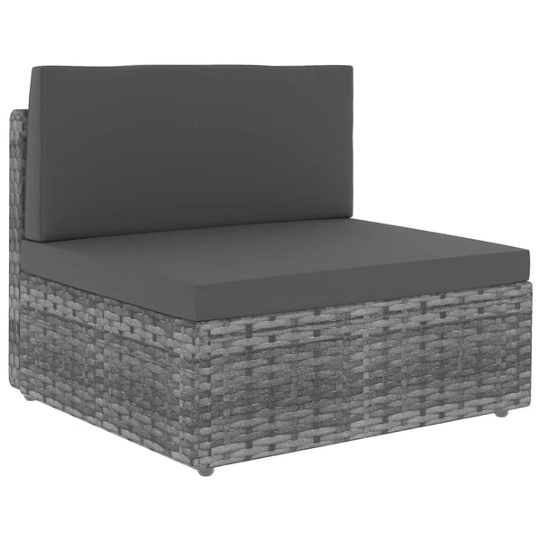 vidaXL 10-pc. Garden Lounge Set Poly Rattan Grey