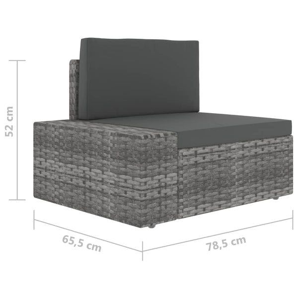vidaXL 10-pc. Garden Lounge Set Poly Rattan Grey