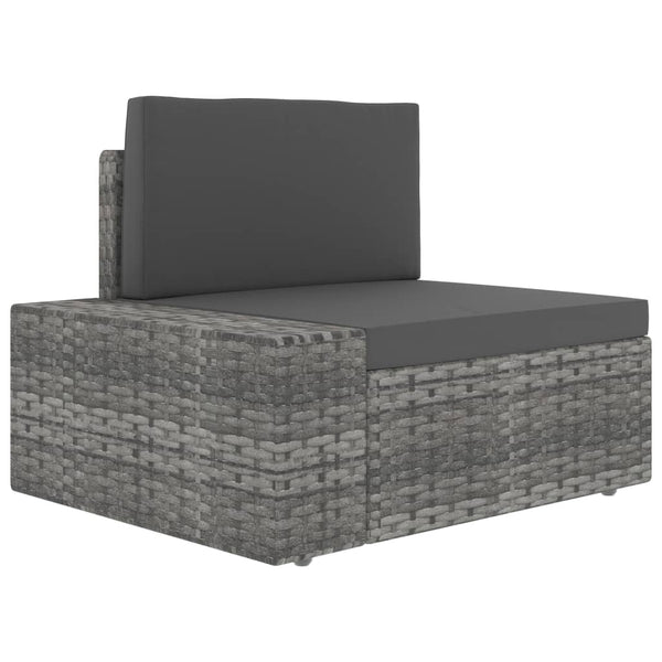 vidaXL 10-pc. Garden Lounge Set Poly Rattan Grey