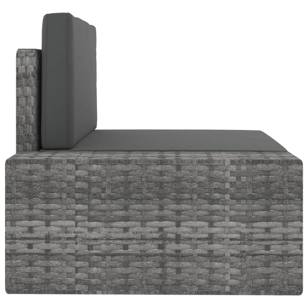 vidaXL 10-pc. Garden Lounge Set Poly Rattan Grey