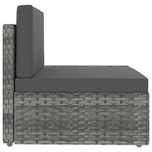 vidaXL 10-pc. Garden Lounge Set Poly Rattan Grey