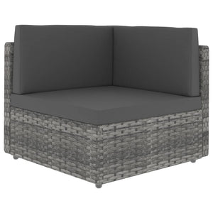 vidaXL 7-Piece Garden Lounge Set Poly Rattan Grey