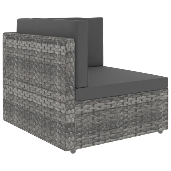 vidaXL 7-Piece Garden Lounge Set Poly Rattan Grey