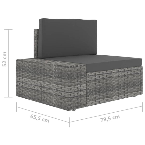 vidaXL 7-Piece Garden Lounge Set Poly Rattan Grey