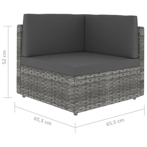 vidaXL 7-Piece Garden Lounge Set Poly Rattan Grey