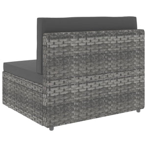 vidaXL 7-Piece Garden Lounge Set Poly Rattan Grey
