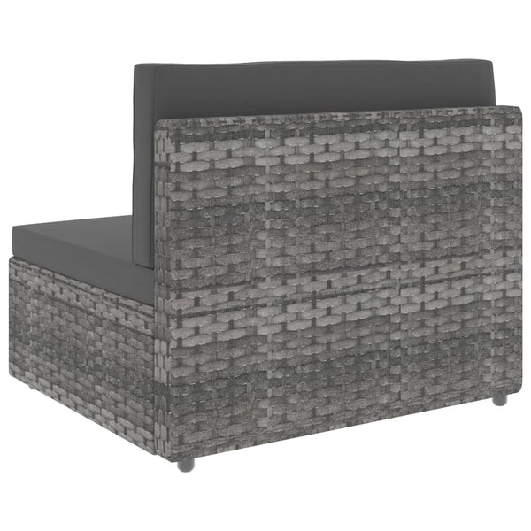 vidaXL 7-Piece Garden Lounge Set Poly Rattan Grey