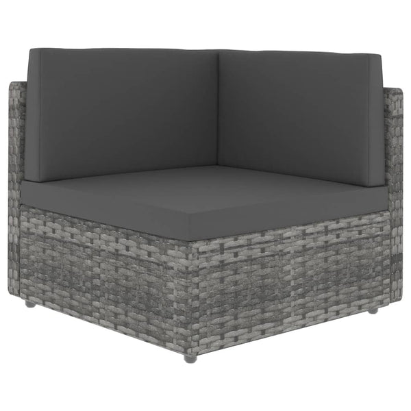 vidaXL 9-piece Garden Lounge Set Poly Rattan Grey