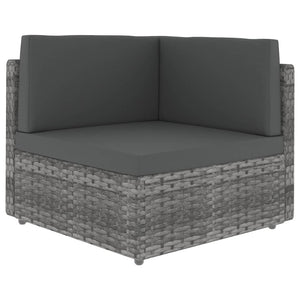 vidaXL 10-pc. Garden Lounge Set Poly Rattan Grey