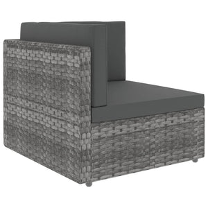 vidaXL 10-pc. Garden Lounge Set Poly Rattan Grey
