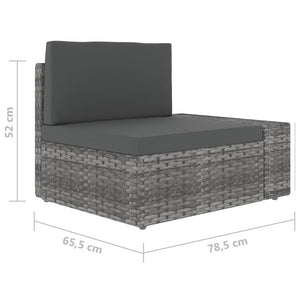vidaXL 10-pc. Garden Lounge Set Poly Rattan Grey