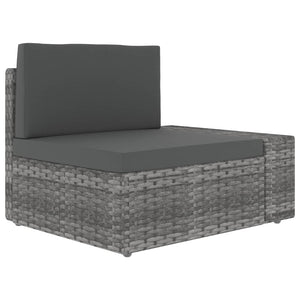 vidaXL 10-pc. Garden Lounge Set Poly Rattan Grey