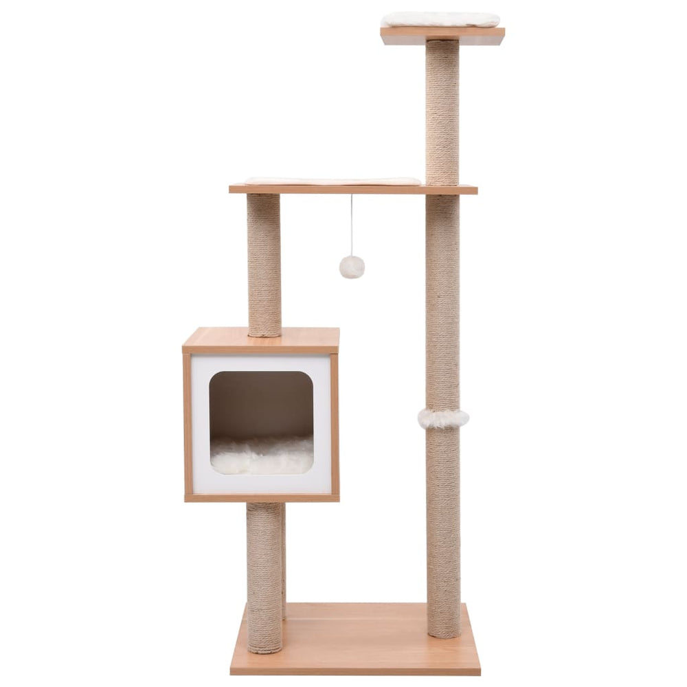 vidaXL Cat Scratching Post with Sisal Scratch Mat 123 cm