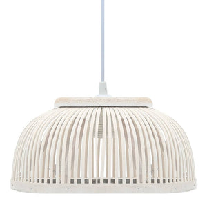 vidaXL Pendant Lamp Bamboo 40W 34x14.5 cm Half Round E27