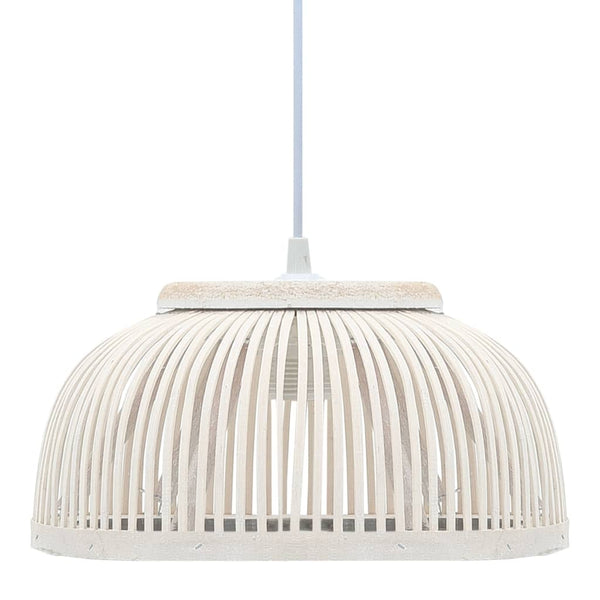 vidaXL Pendant Lamp Bamboo 40W 34x14.5 cm Half Round E27