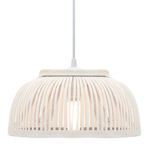 vidaXL Pendant Lamp Bamboo 40W 34x14.5 cm Half Round E27