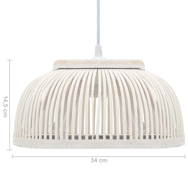 vidaXL Pendant Lamp Bamboo 40W 34x14.5 cm Half Round E27