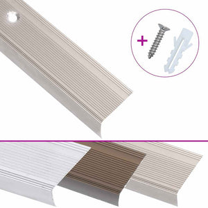 vidaXL L-shaped Stair Nosing 5 pcs. Aluminum 90cm Champagne