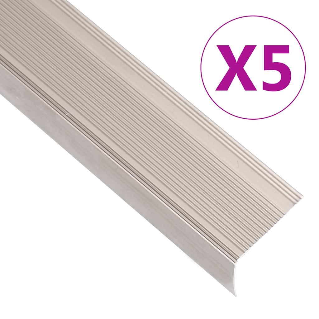 vidaXL L-shaped Stair Nosing 5 pcs. Aluminum 90cm Champagne