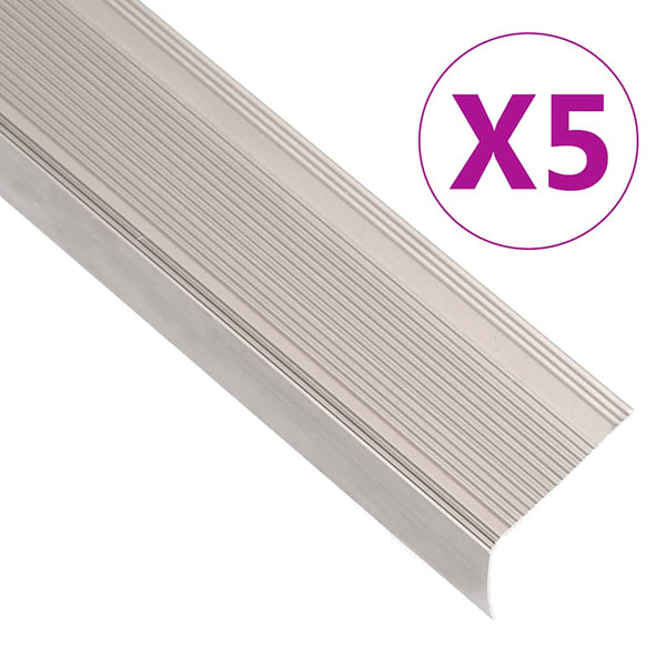 vidaXL L-shaped Stair Nosing 5 pcs. Aluminum 90cm Champagne