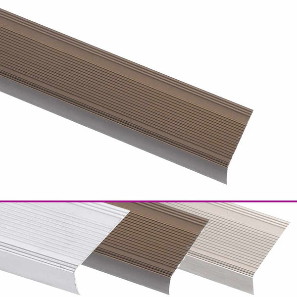 vidaXL L-shaped Stair Nosing 5 pcs. Aluminum 100cm Brown