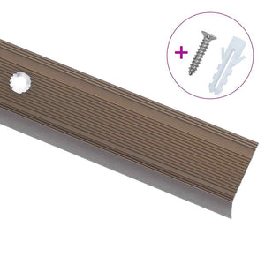 vidaXL L-shaped Stair Nosing 15 pcs. Aluminum 100cm Brown