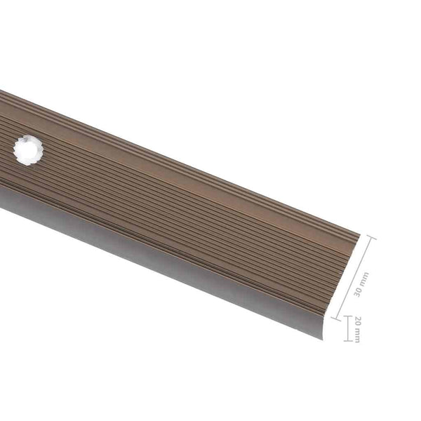 vidaXL L-shaped Stair Nosing 15 pcs. Aluminum 100cm Brown